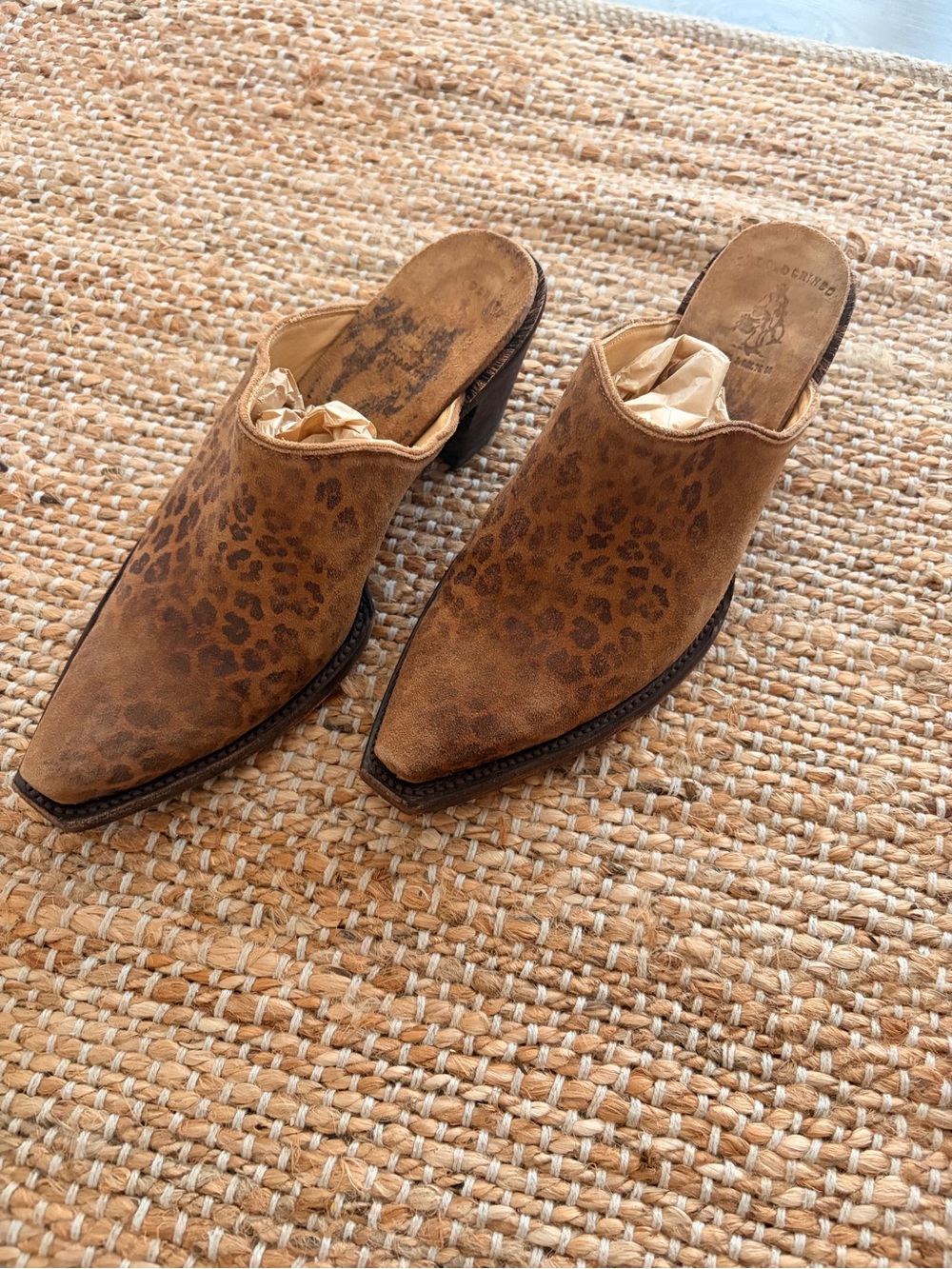 Old Gringo Brown Leopard-Print Leather Mule Slides - Picture 3 of 7